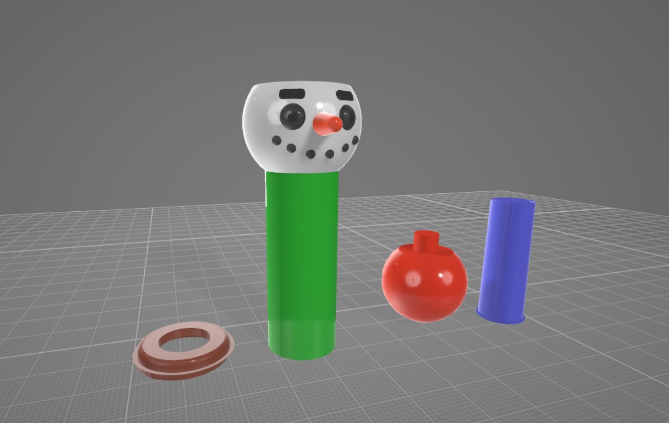 Retractable Snowman sword - Print in Place 3D print model_25