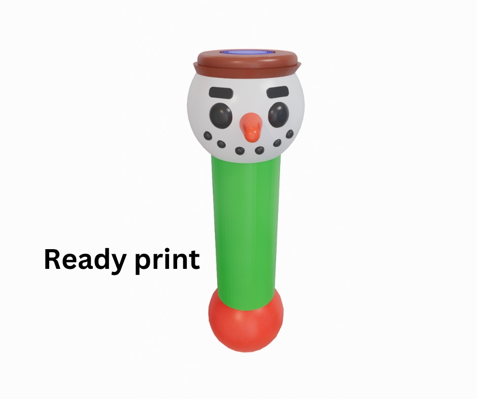 Retractable Snowman sword - Print in Place 3D print model_13
