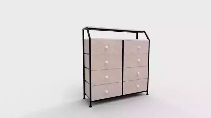 Dresser for Bedroom with Shelves Faux Leather