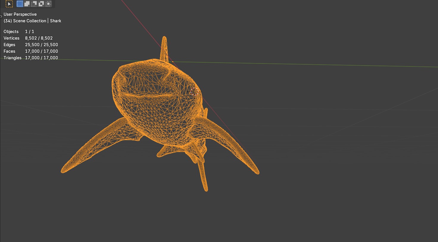 Great White Shark Low-poly 3D model_11