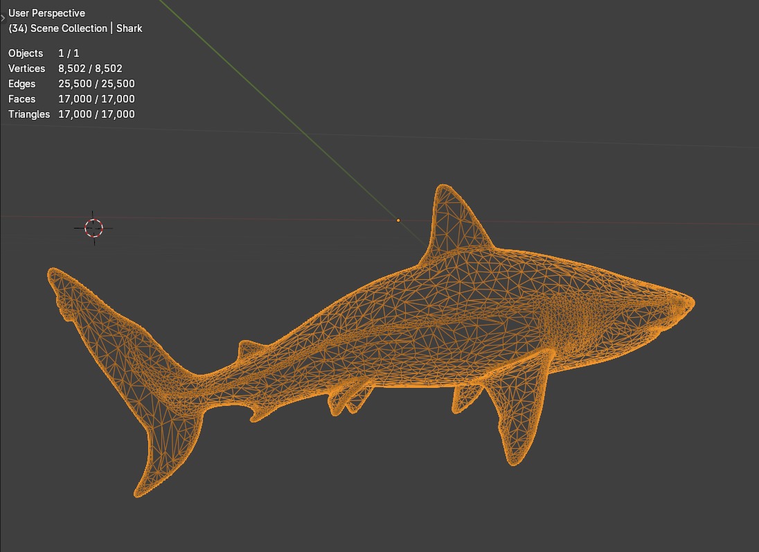 Great White Shark Low-poly 3D model_10