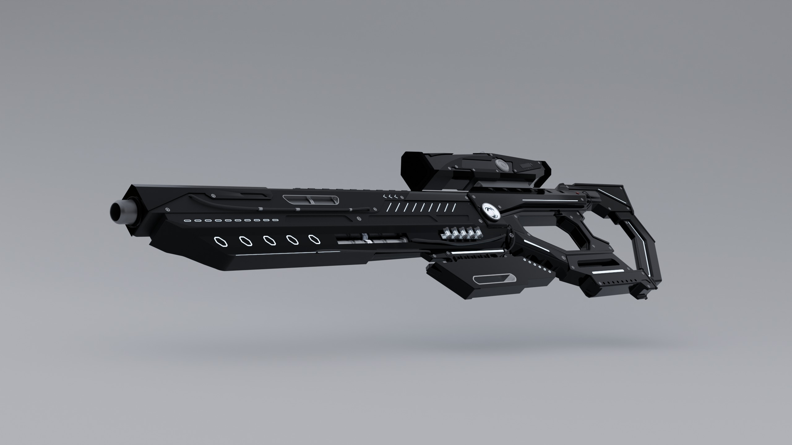 SCI-FI Sniper Rifle - Sniper Riffle Testificator Charger Low-poly 3D model_3