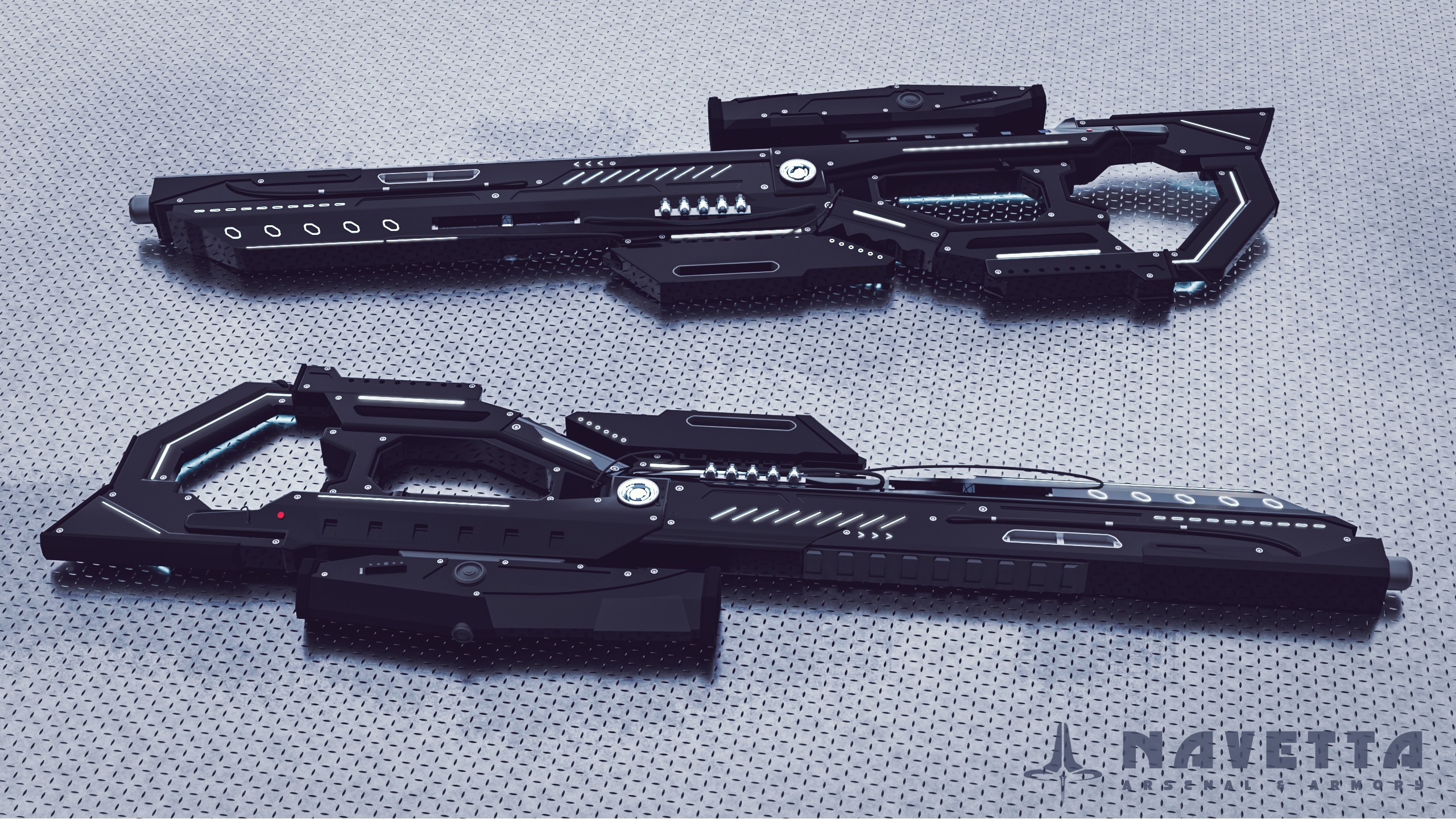 SCI-FI Sniper Rifle - Sniper Riffle Testificator Charger Low-poly 3D model_1