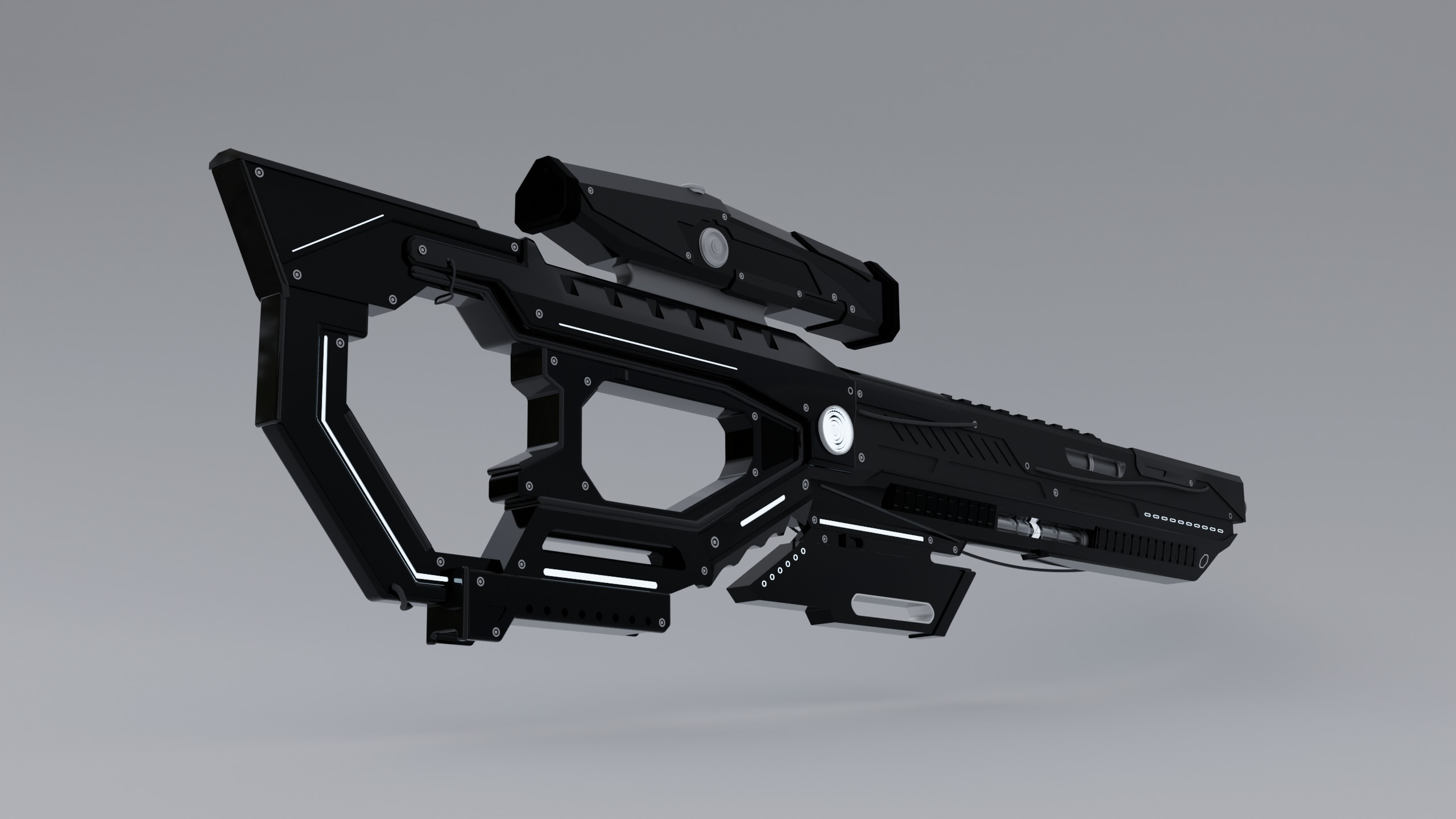 SCI-FI Sniper Rifle - Sniper Riffle Testificator Charger Low-poly 3D model_2