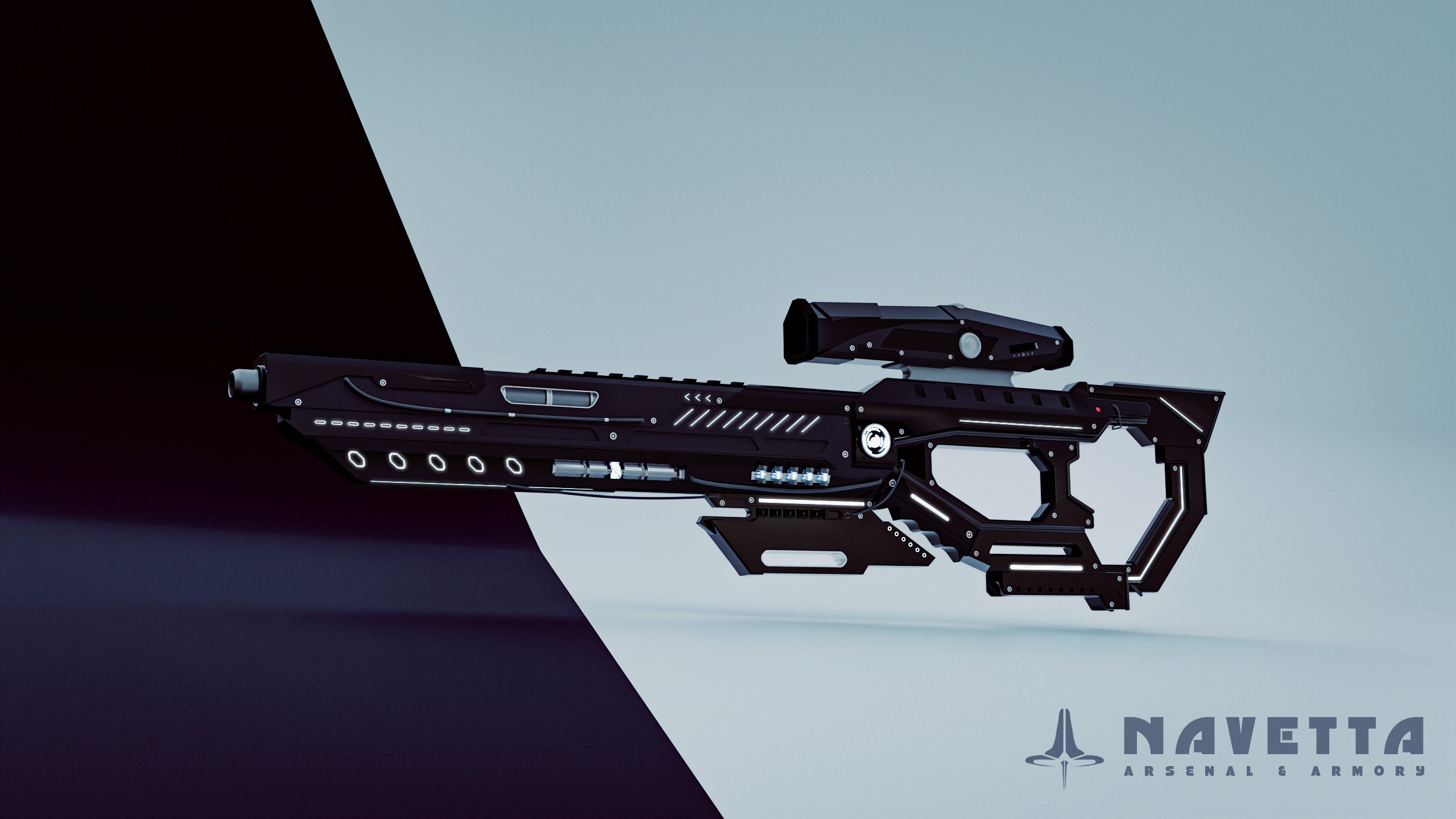 SCI-FI Sniper Rifle - Sniper Riffle Testificator Charger Low-poly 3D model_5