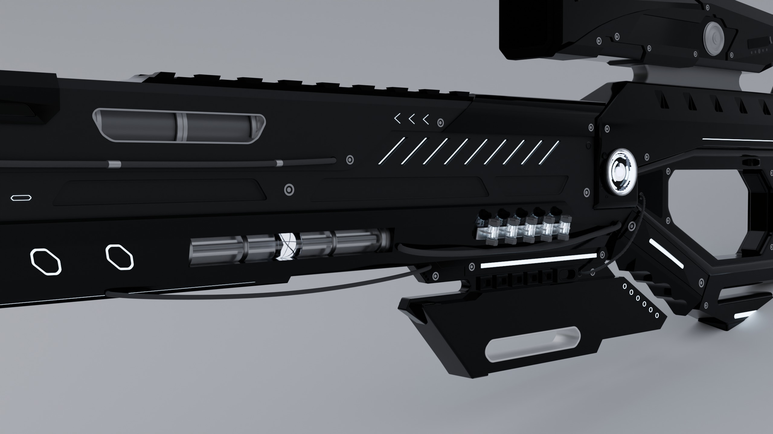 SCI-FI Sniper Rifle - Sniper Riffle Testificator Charger Low-poly 3D model_4