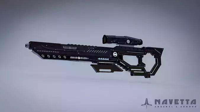 SCI-FI Sniper Rifle - Sniper Riffle Testificator Charger Low-poly 3D model