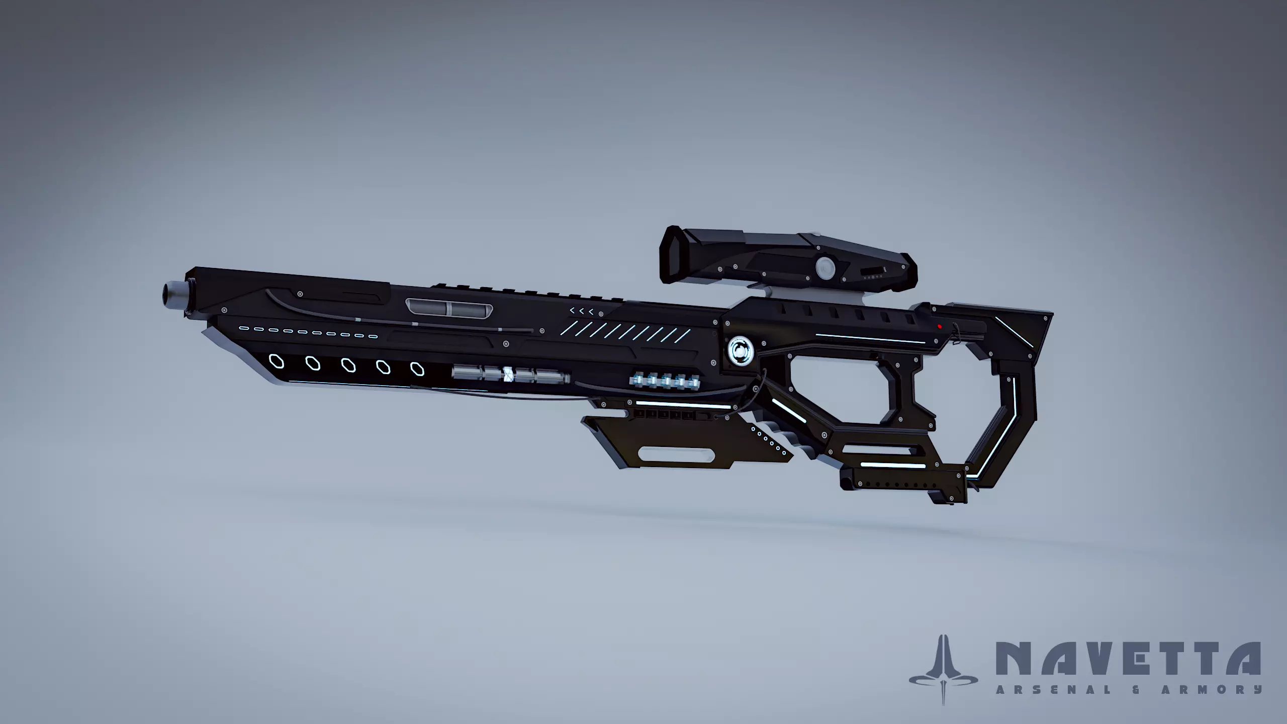 SCI-FI Sniper Rifle - Sniper Riffle Testificator Charger Low-poly 3D model_0