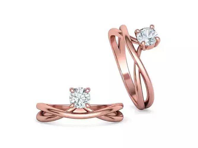 5mm Gem Alice Solitaire Engagement Ring Half Carat Stone 3D print model