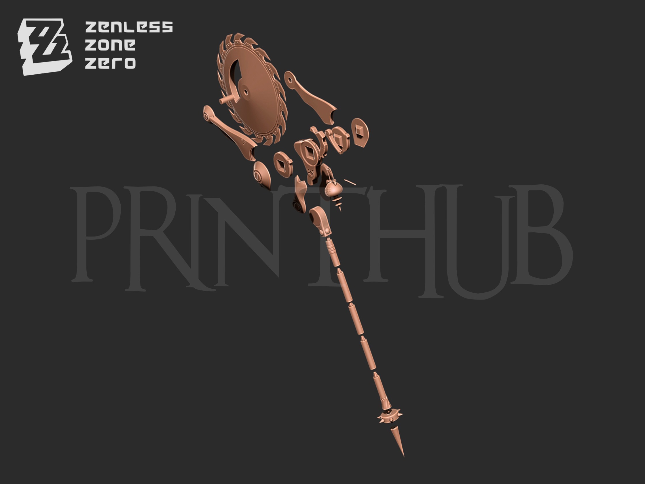 Corin Wickes - chainsaw Zen less Zone Zero cosplay 3D print model_9