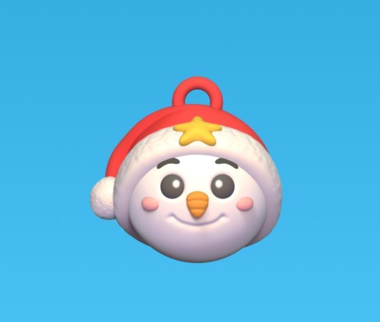 Snowman Xmas Ball 3D print model_1