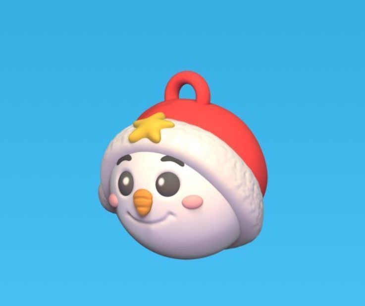 Snowman Xmas Ball 3D print model_2