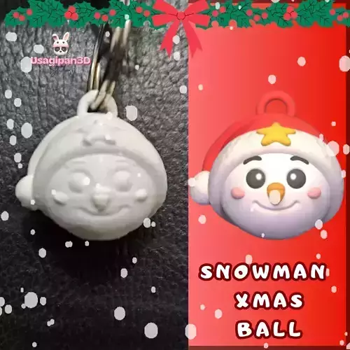 Snowman Xmas Ball 3D print model Snowman Xmas Ball 3D print model