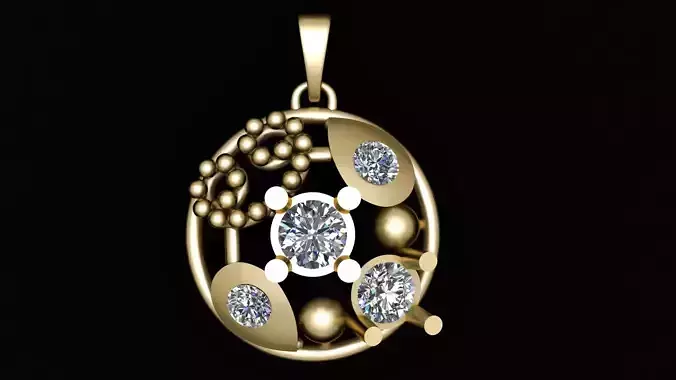 MONOGRAM STYLE PENDANT 3D PRINTABLE MODEL