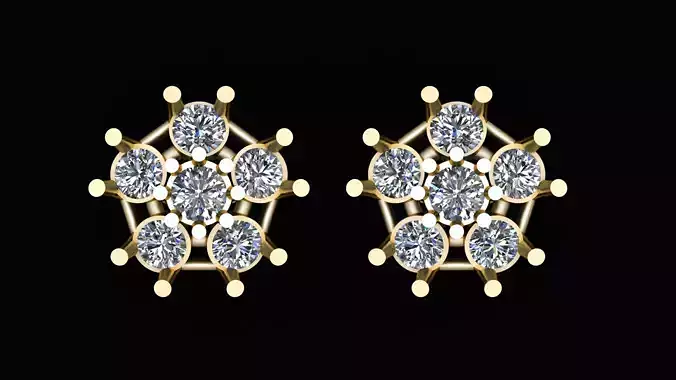 HEXAGON SHAPE EARRING 3D PRINTABLE MODEL 