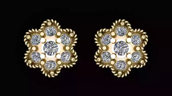 LUXURY FLOWER STYLE EARRING 3D PRINTABLE MODEL