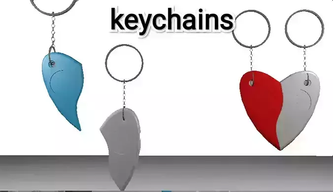 paired keychains 3D print model