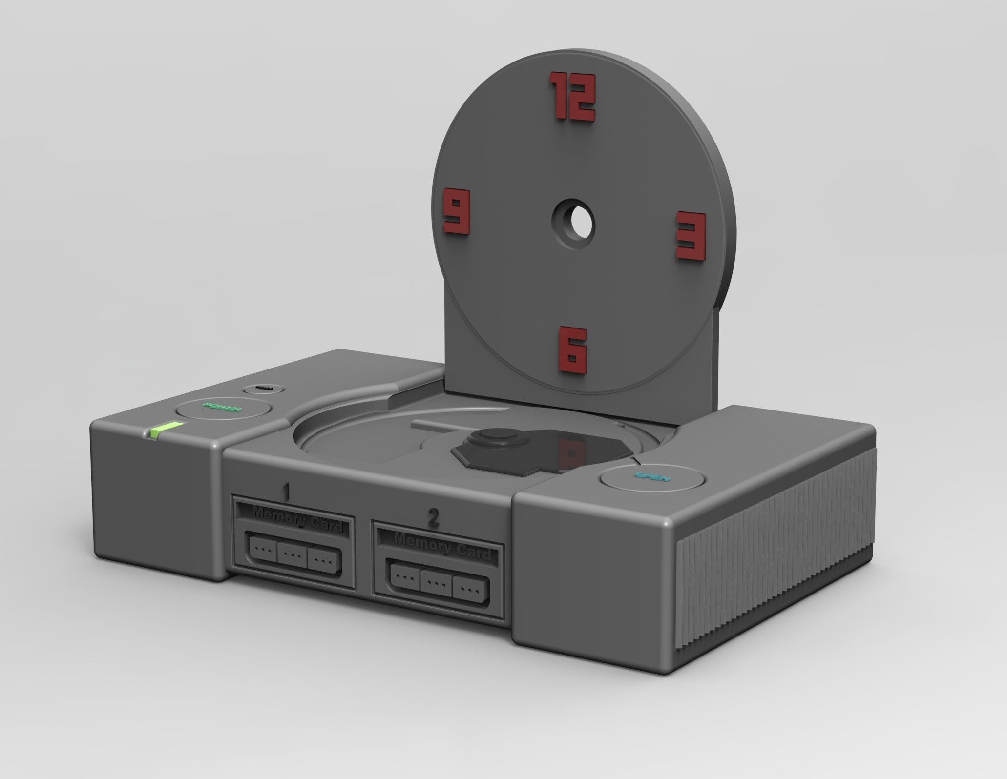 Play Station 1 Or Ps1 Fat Clock - Reloj Play Station 1 o PS1 Fat 3D print model_4