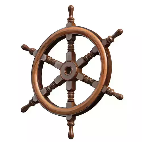 Wooden sea steering wheel