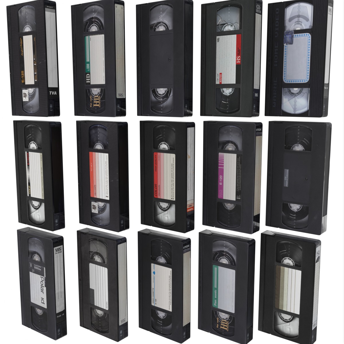 50 VHS Tapes Retro Collection Low-poly 3D model_11