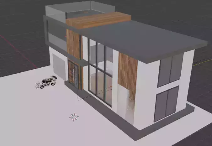 Modern Home with a Porsche tooning japanese style Free 3D model