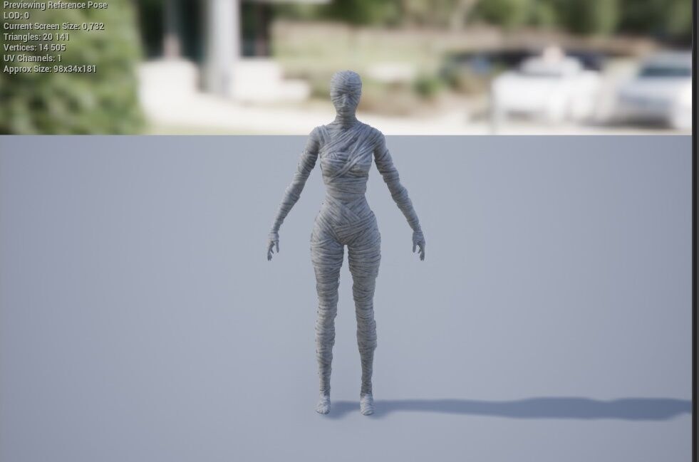 Mummy Female Low-poly 3D model_10