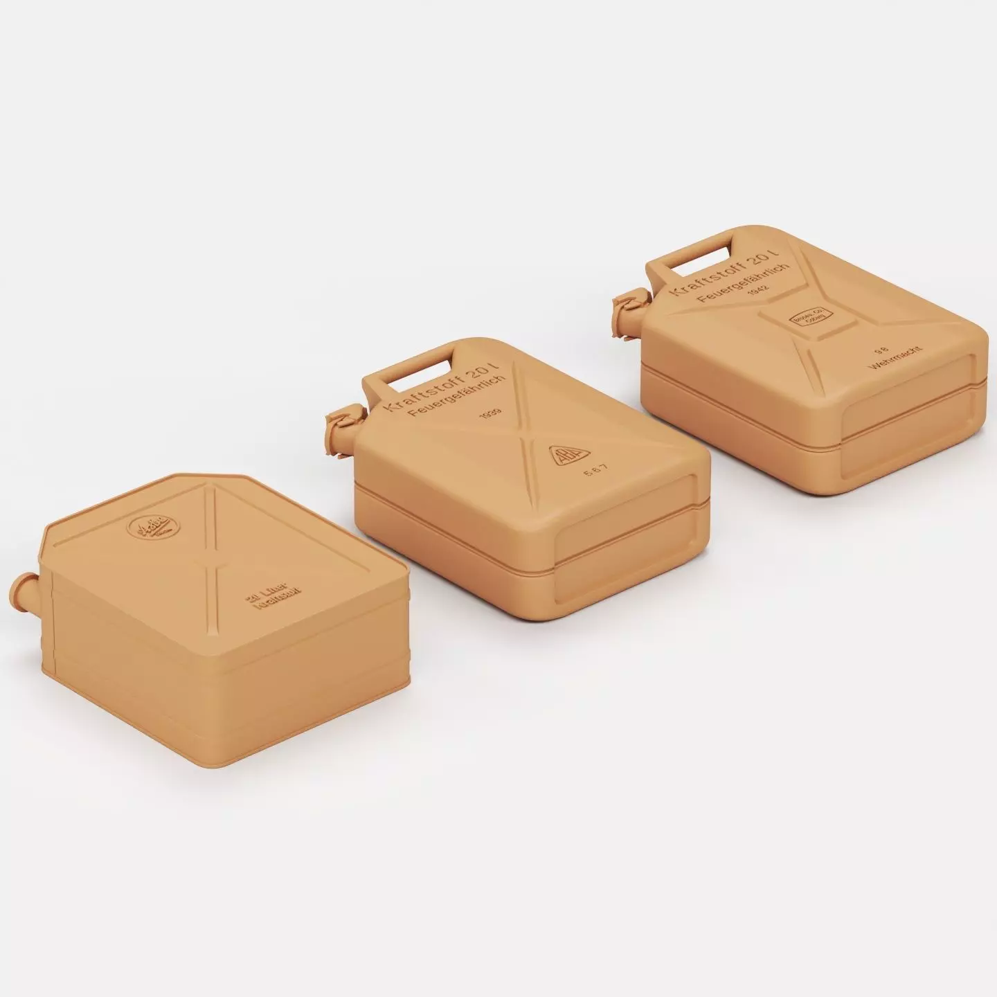 German fuel and oil can set 3D print model_20