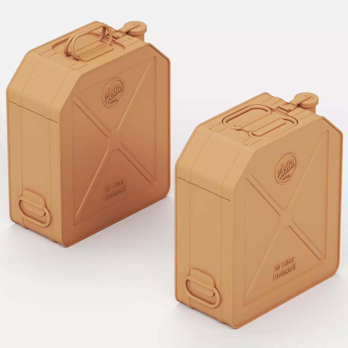 German fuel and oil can set 3D print model_12