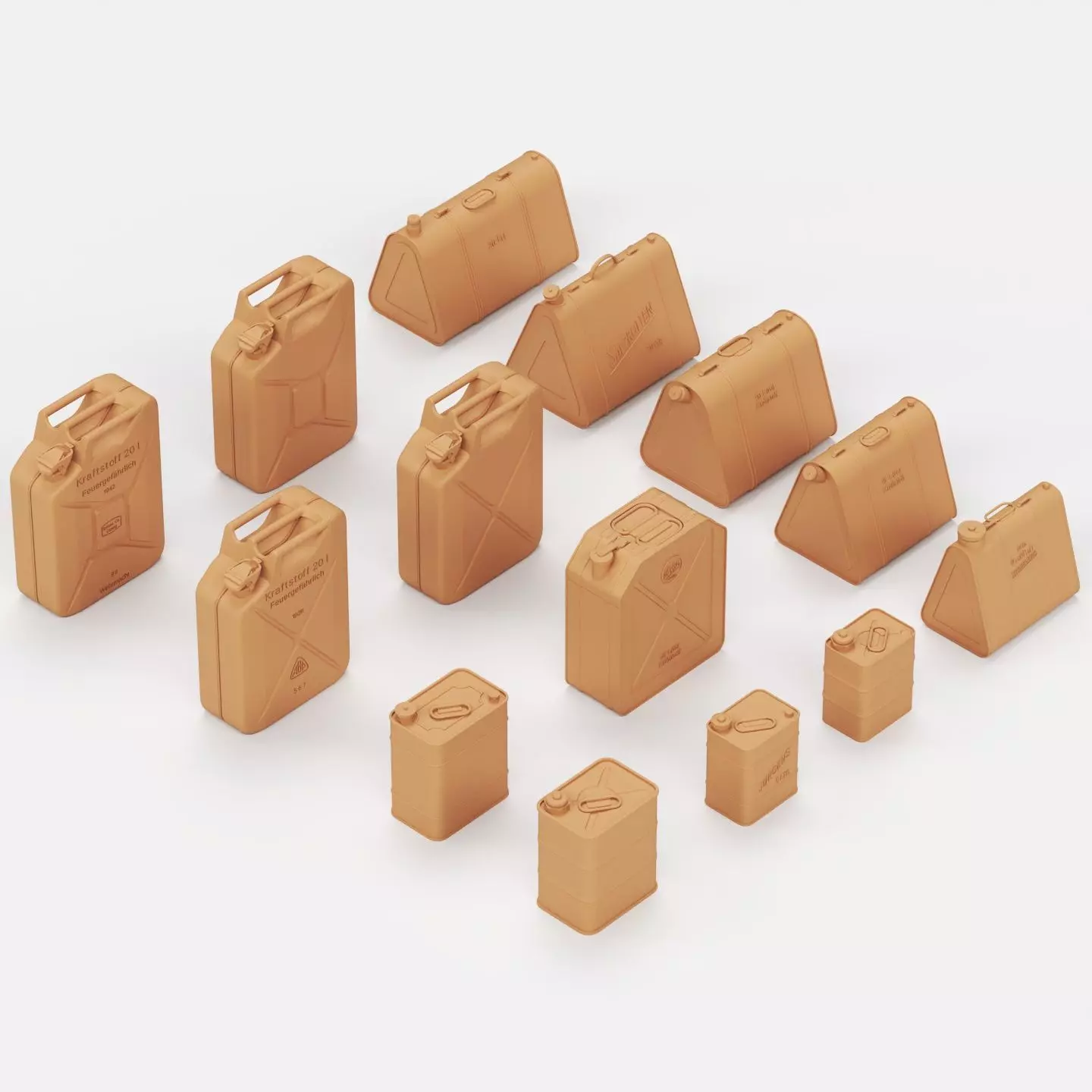 German fuel and oil can set 3D print model_0