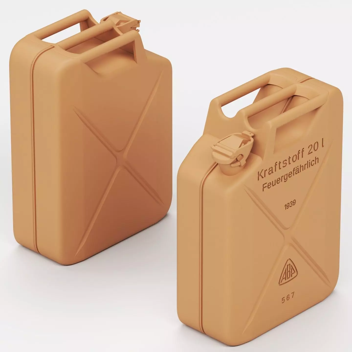German fuel and oil can set 3D print model_15