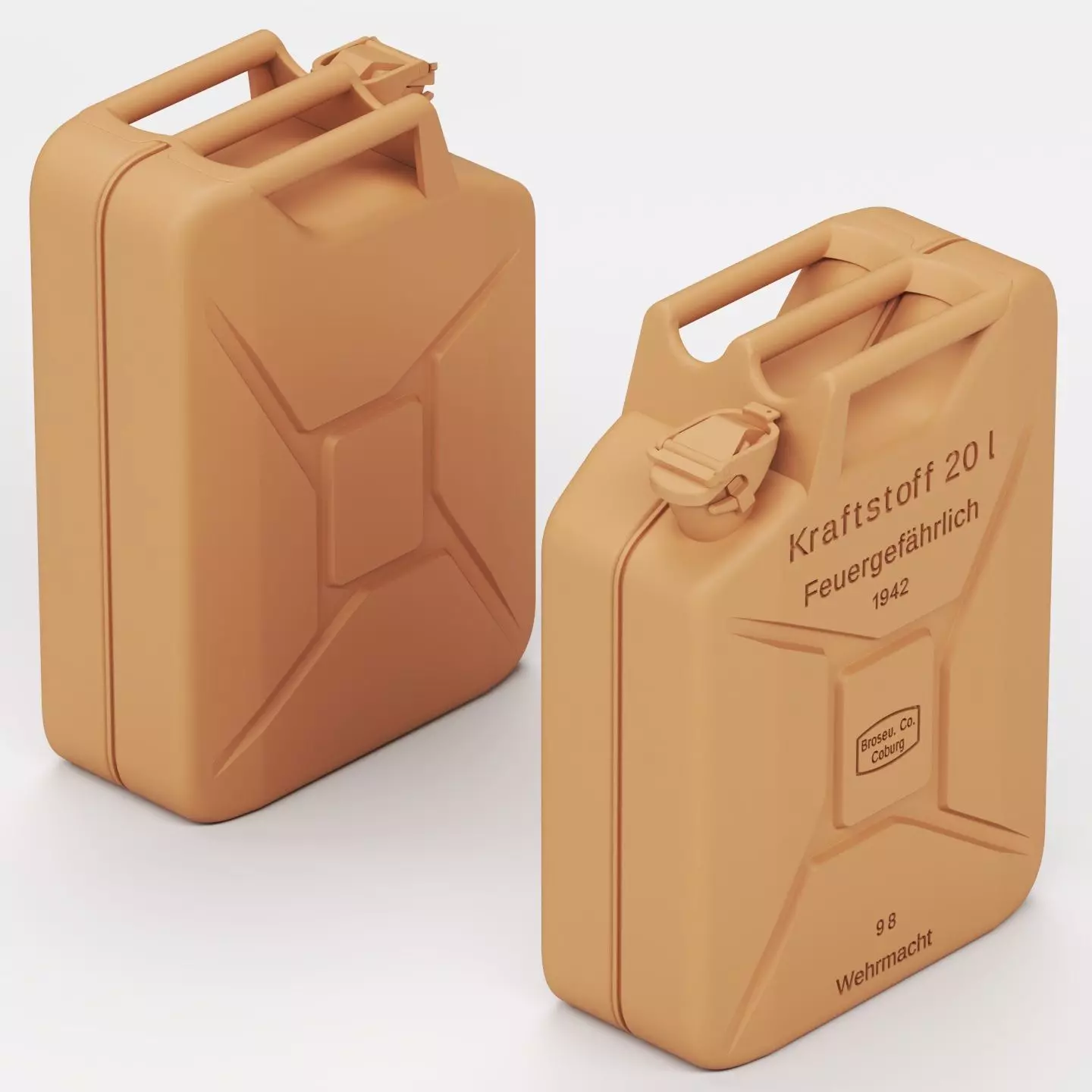 German fuel and oil can set 3D print model_17