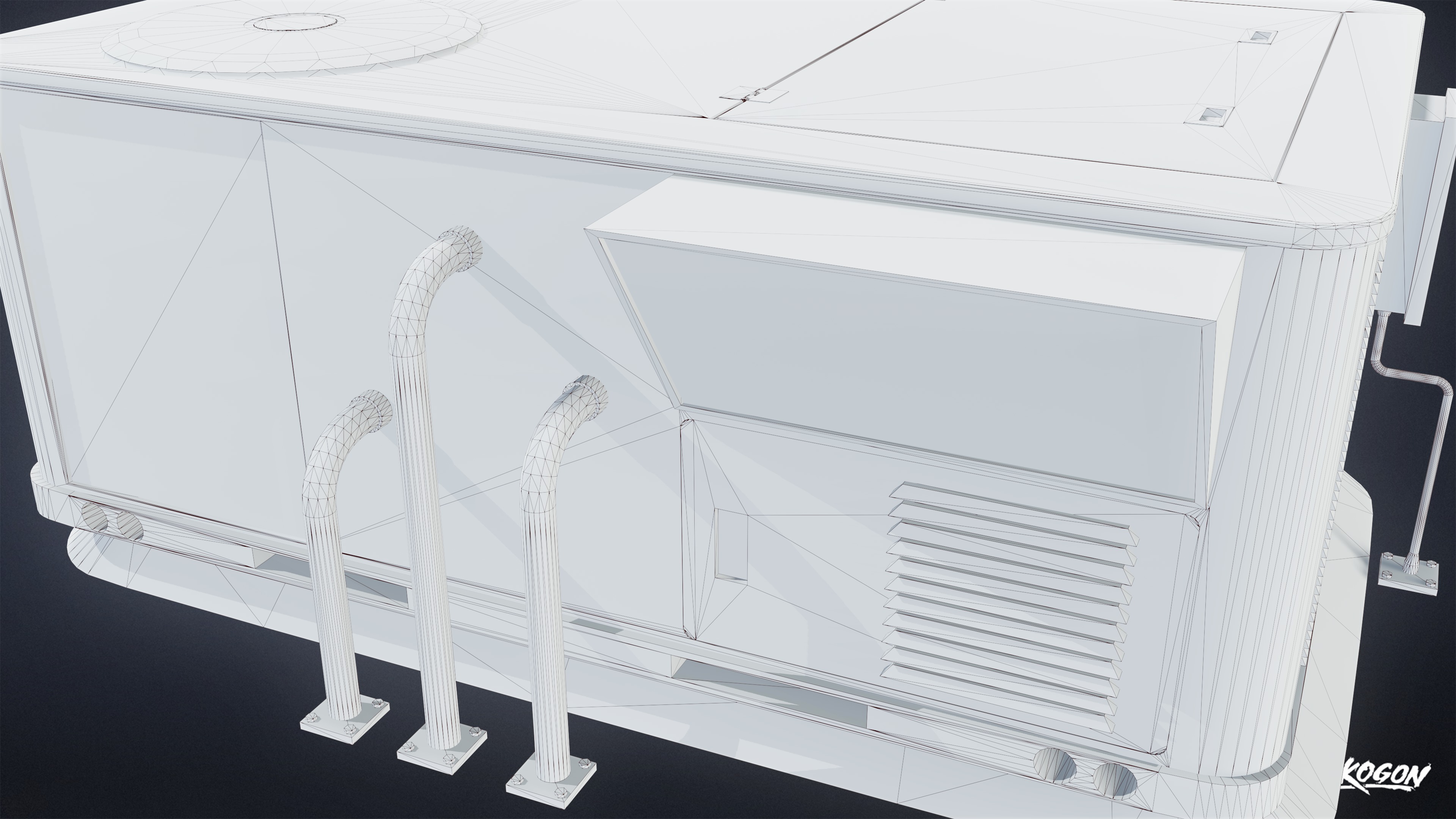 BUILDINGS - Air Conditioner 04 - LOW POLY AND NANITE Low-poly 3D model_7