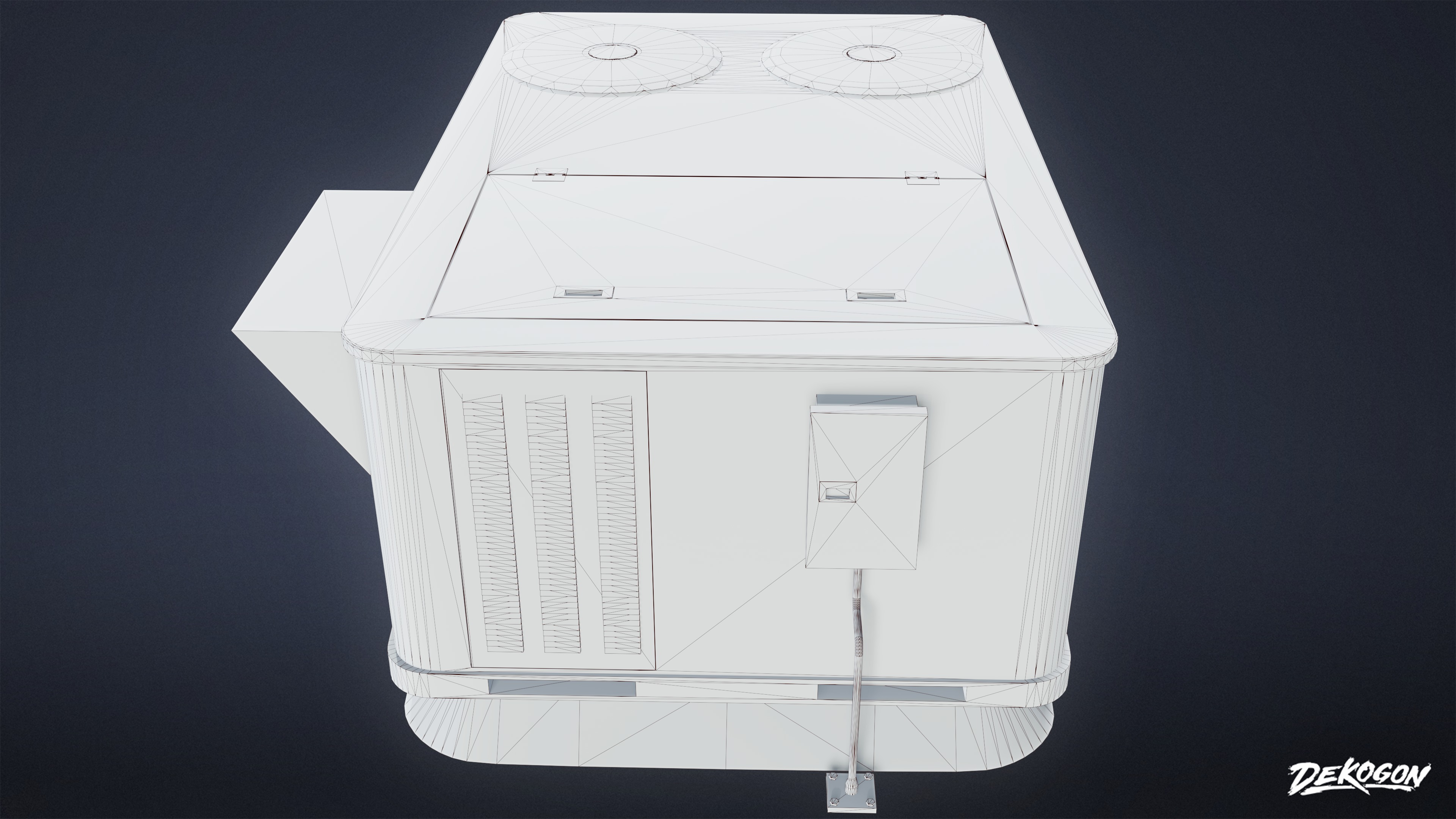 BUILDINGS - Air Conditioner 04 - LOW POLY AND NANITE Low-poly 3D model_9