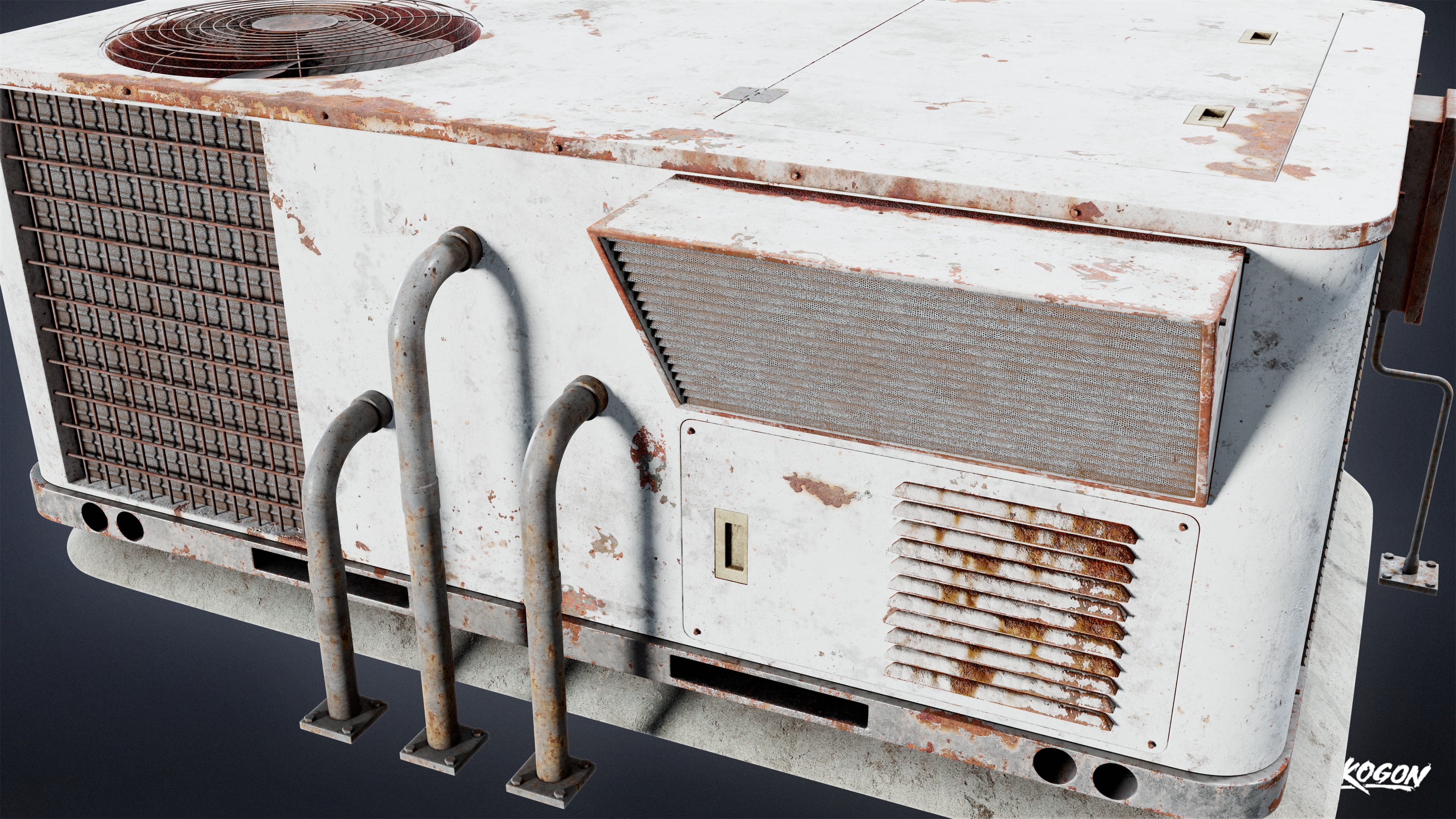 BUILDINGS - Air Conditioner 04 - LOW POLY AND NANITE Low-poly 3D model_6