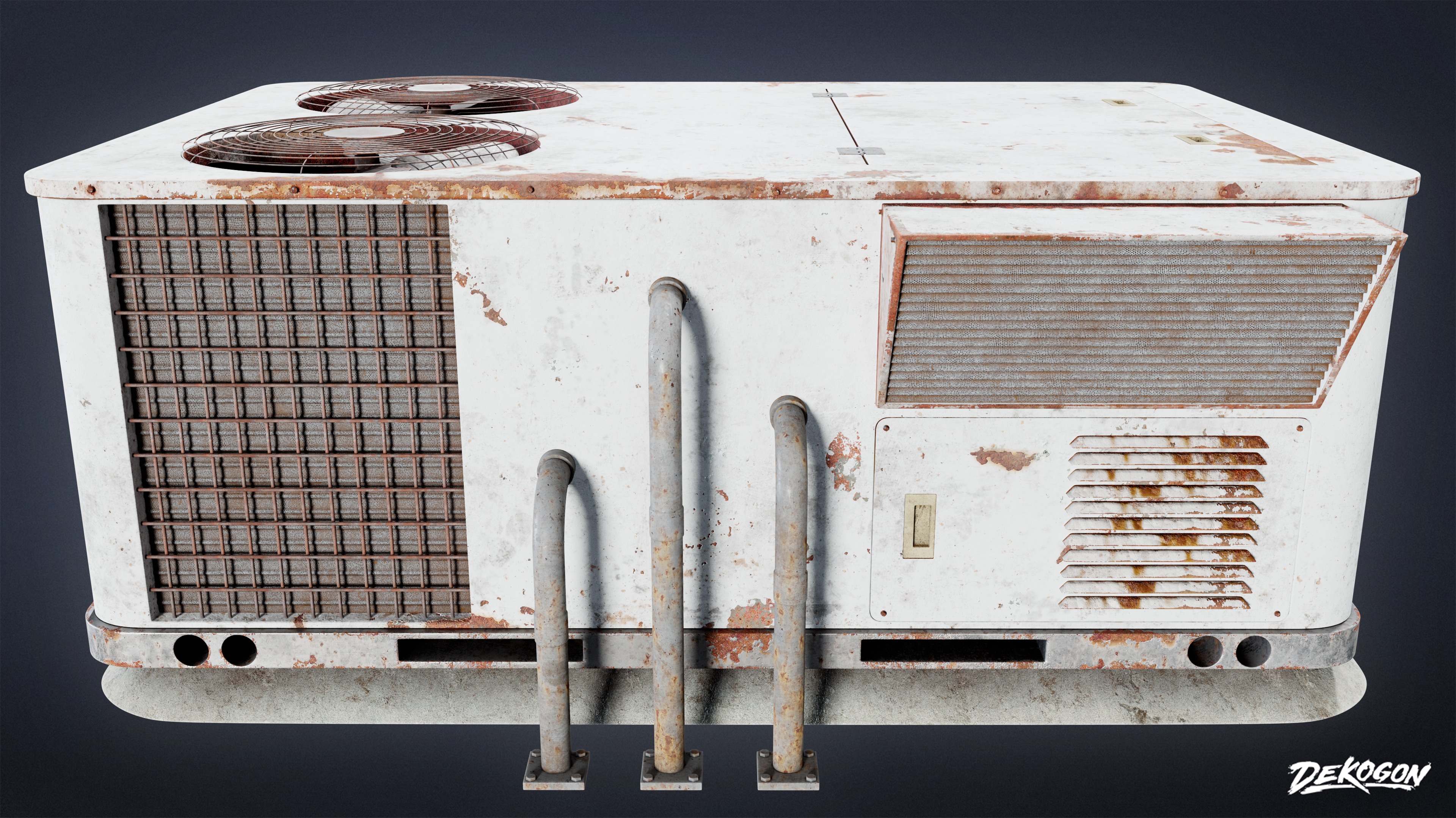 BUILDINGS - Air Conditioner 04 - LOW POLY AND NANITE Low-poly 3D model_1