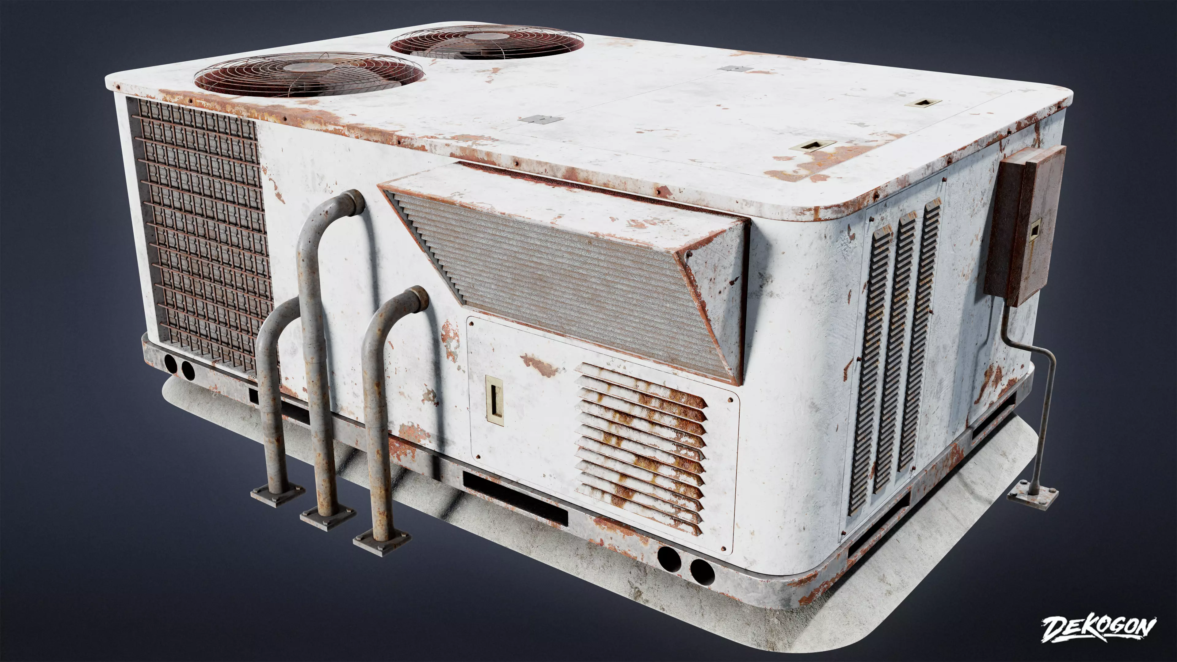 BUILDINGS - Air Conditioner 04 - LOW POLY AND NANITE Low-poly 3D model_0