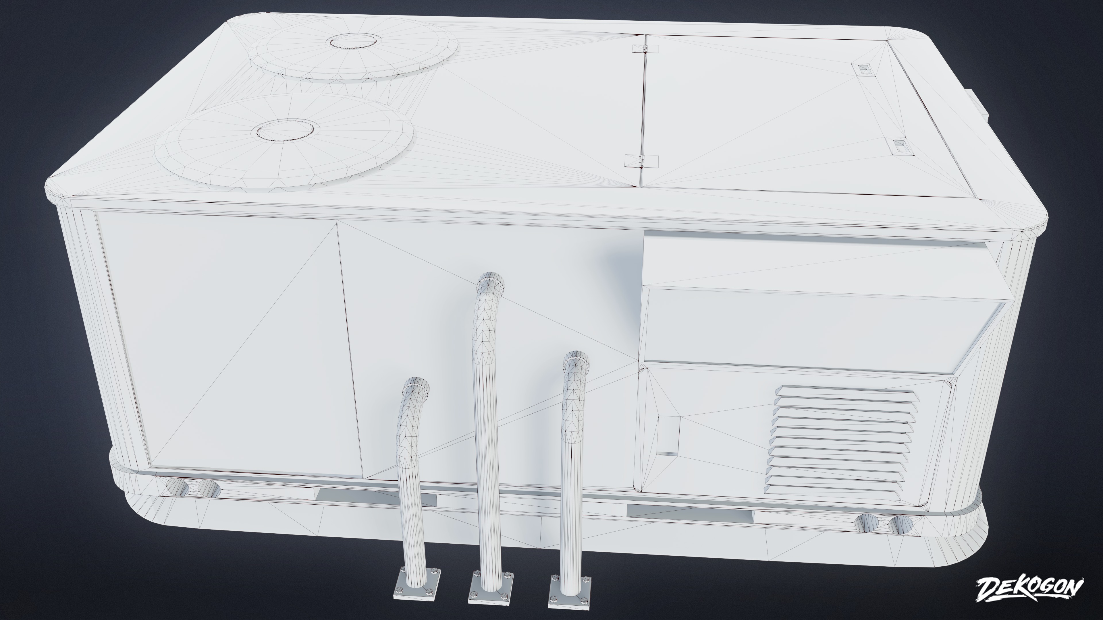 BUILDINGS - Air Conditioner 04 - LOW POLY AND NANITE Low-poly 3D model_8