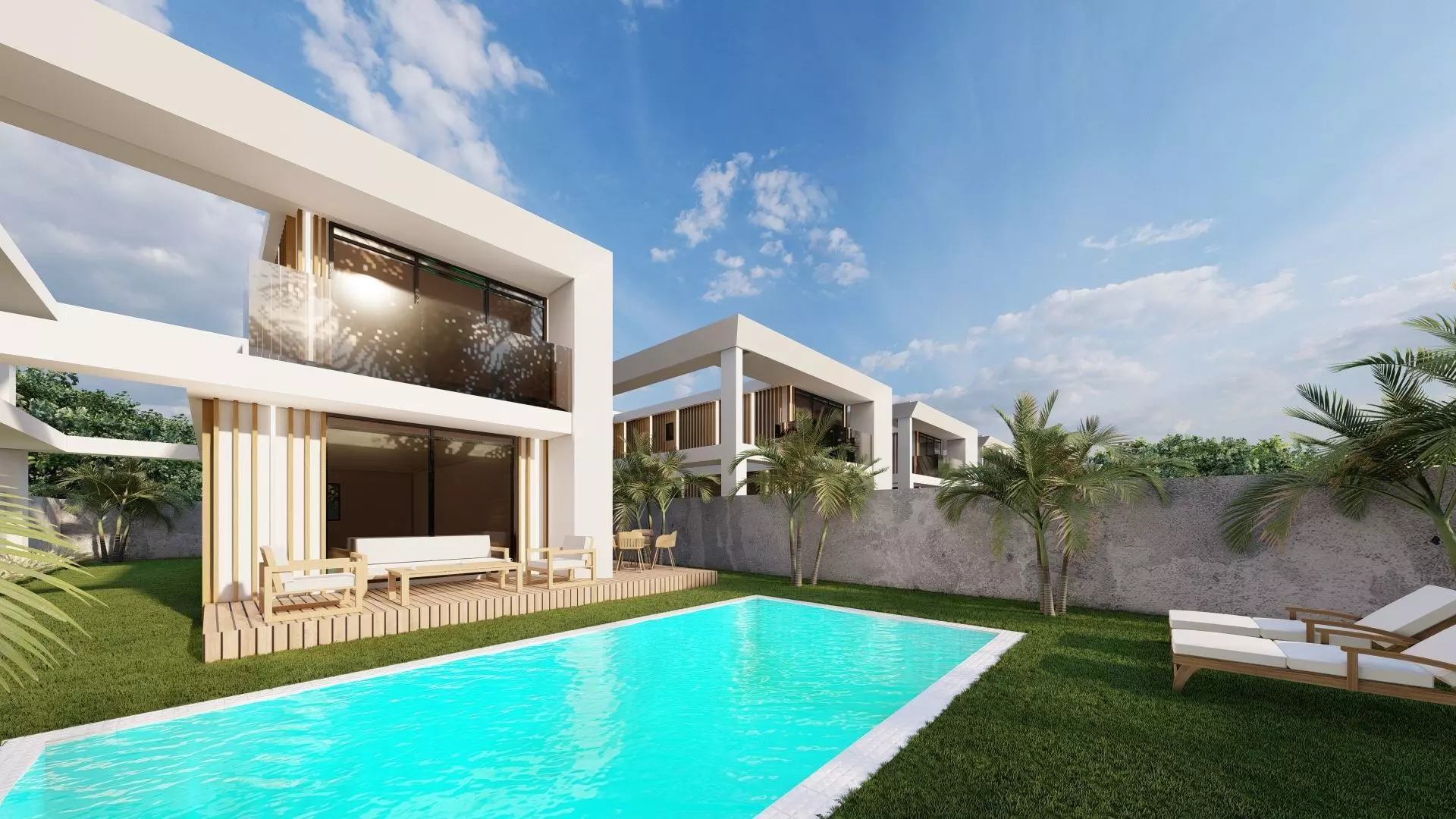 Modern Villas with Pool - High-Quality 3D Model 3D model_0
