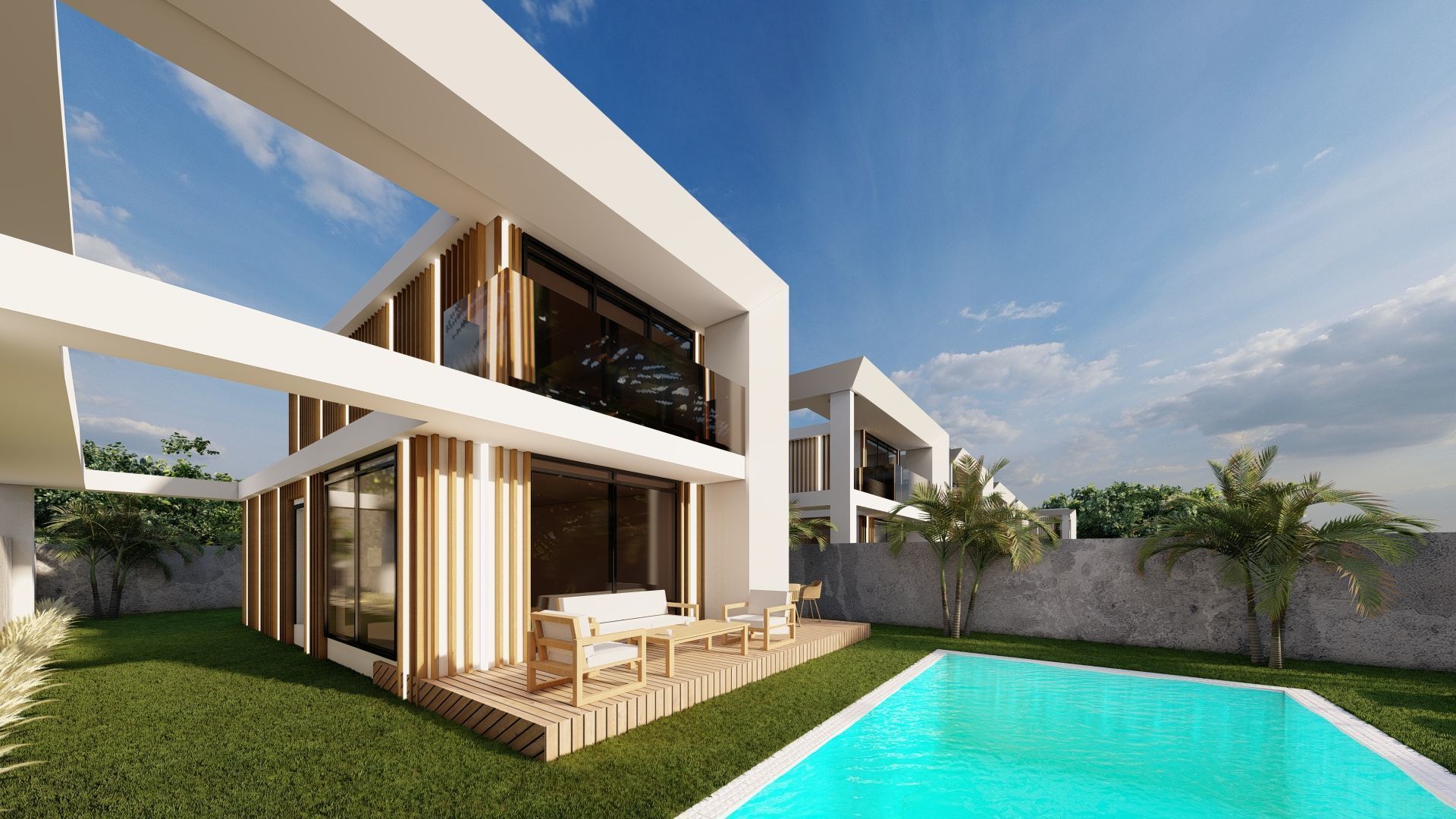 Modern Villas with Pool - High-Quality 3D Model 3D model_3