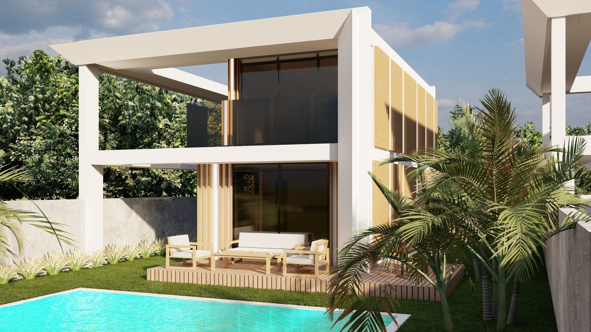 Modern Villas with Pool - High-Quality 3D Model 3D model_4