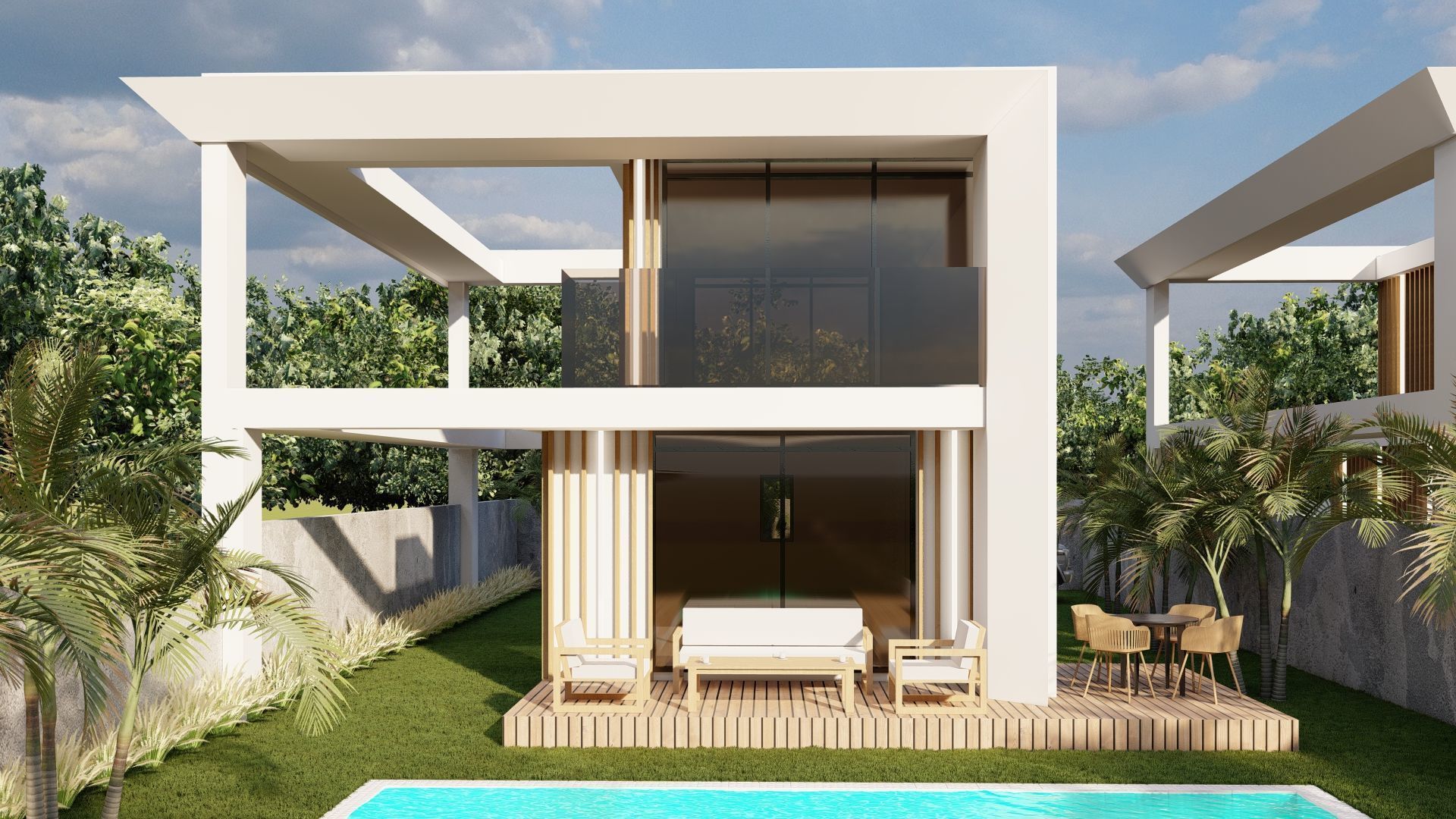 Modern Villas with Pool - High-Quality 3D Model 3D model_1