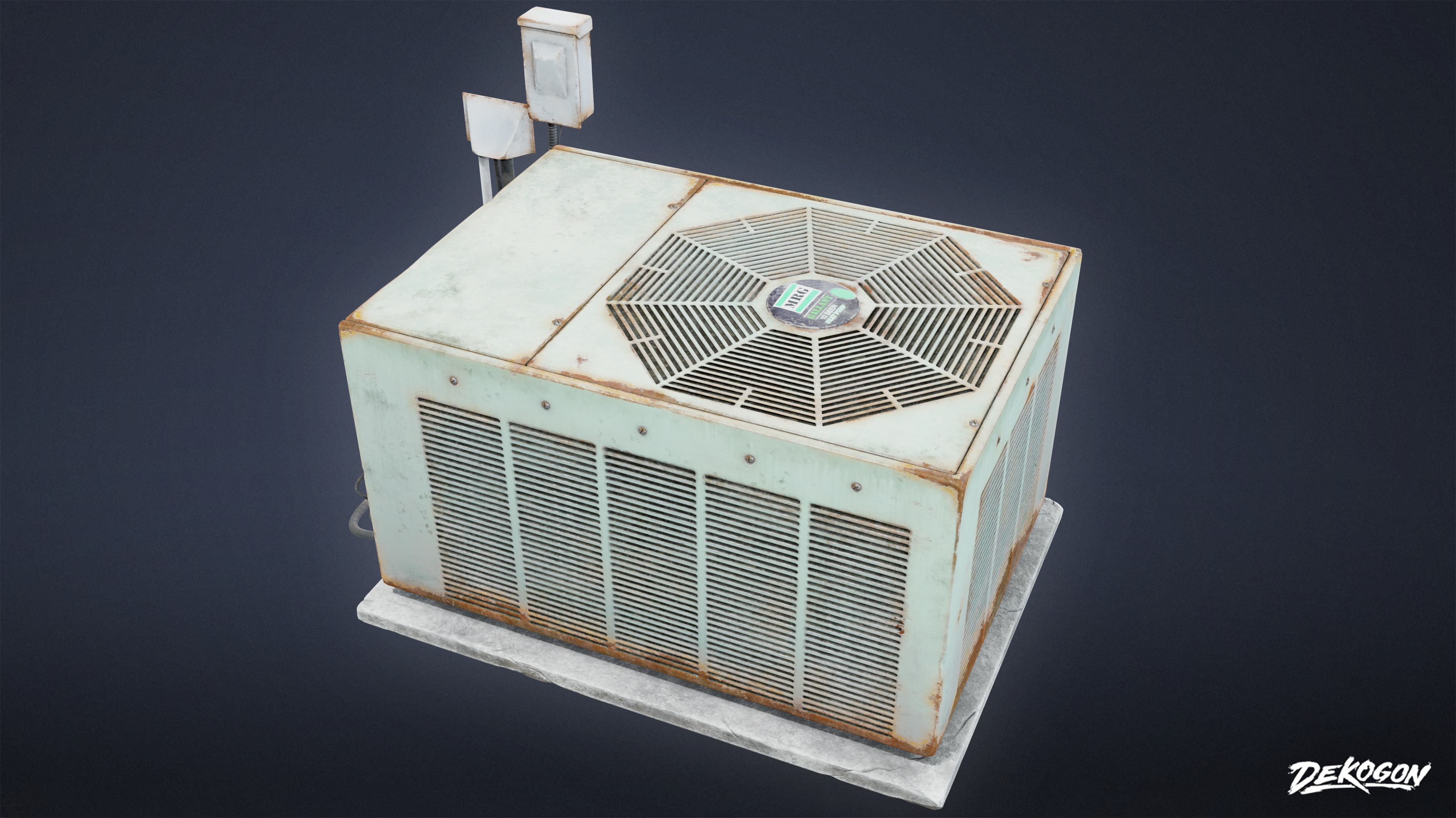 BUILDINGS - Air Conditioner 07 - LOW POLY AND NANITE Low-poly 3D model_4