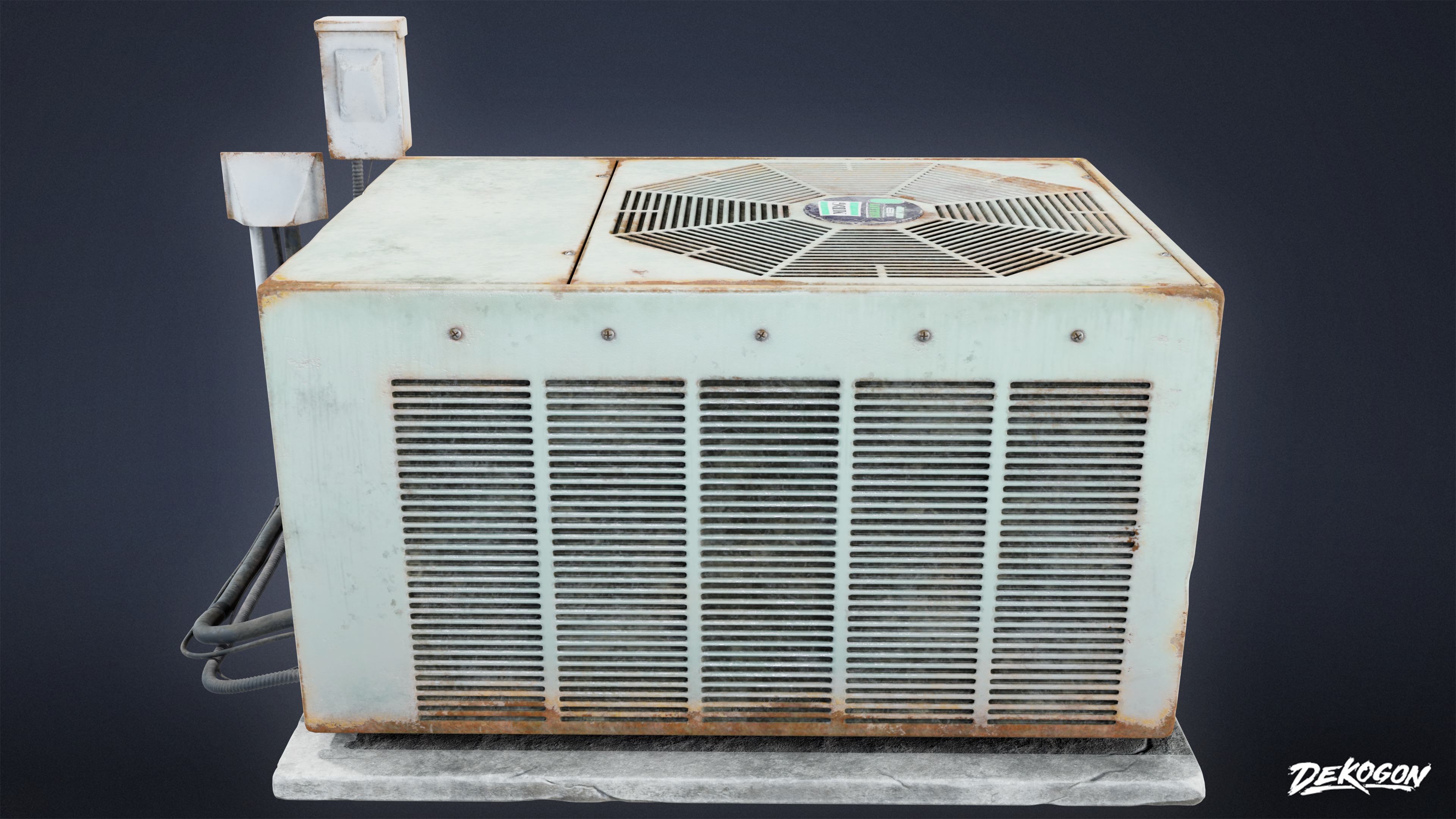 BUILDINGS - Air Conditioner 07 - LOW POLY AND NANITE Low-poly 3D model_1