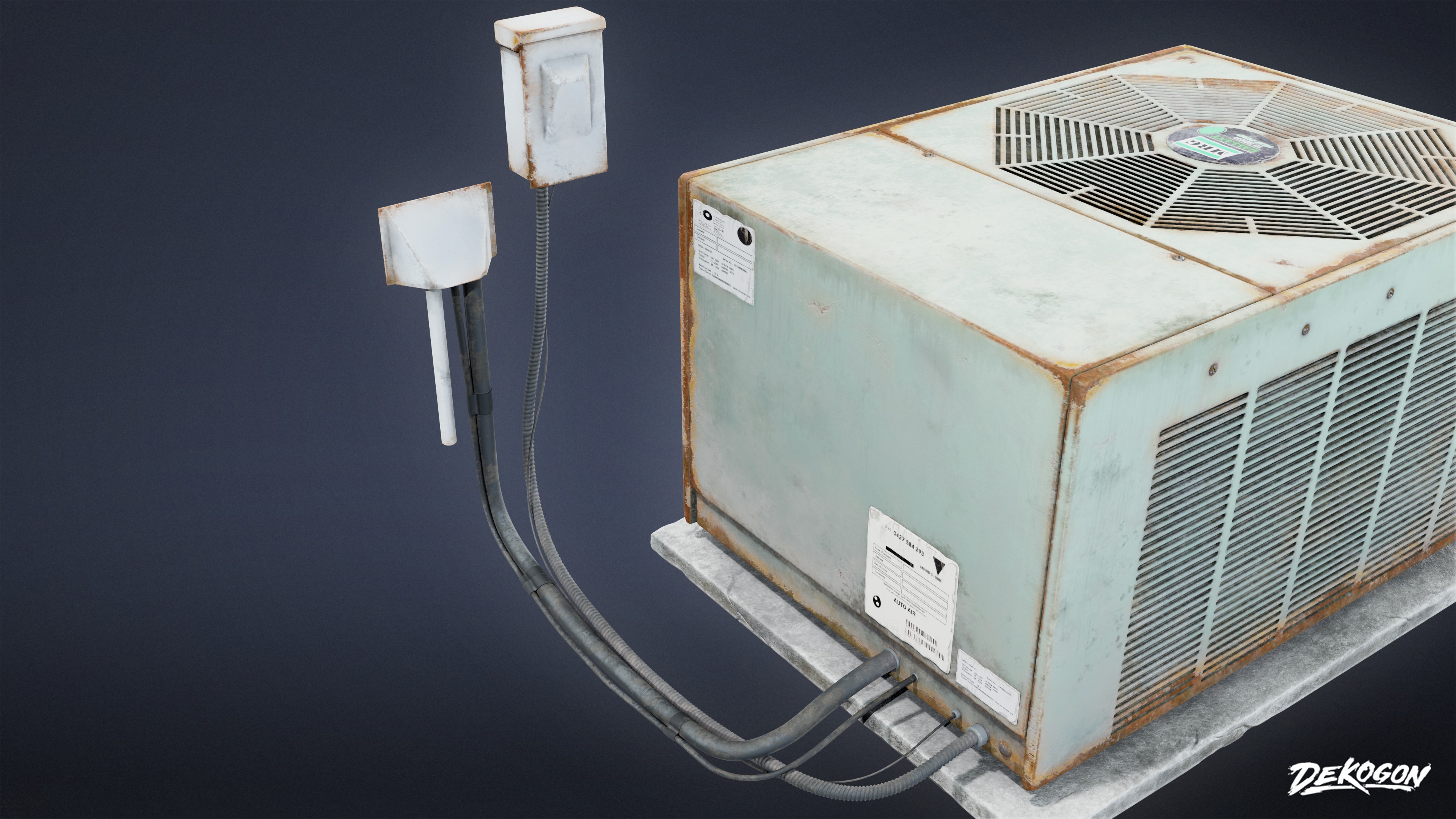 BUILDINGS - Air Conditioner 07 - LOW POLY AND NANITE Low-poly 3D model_5