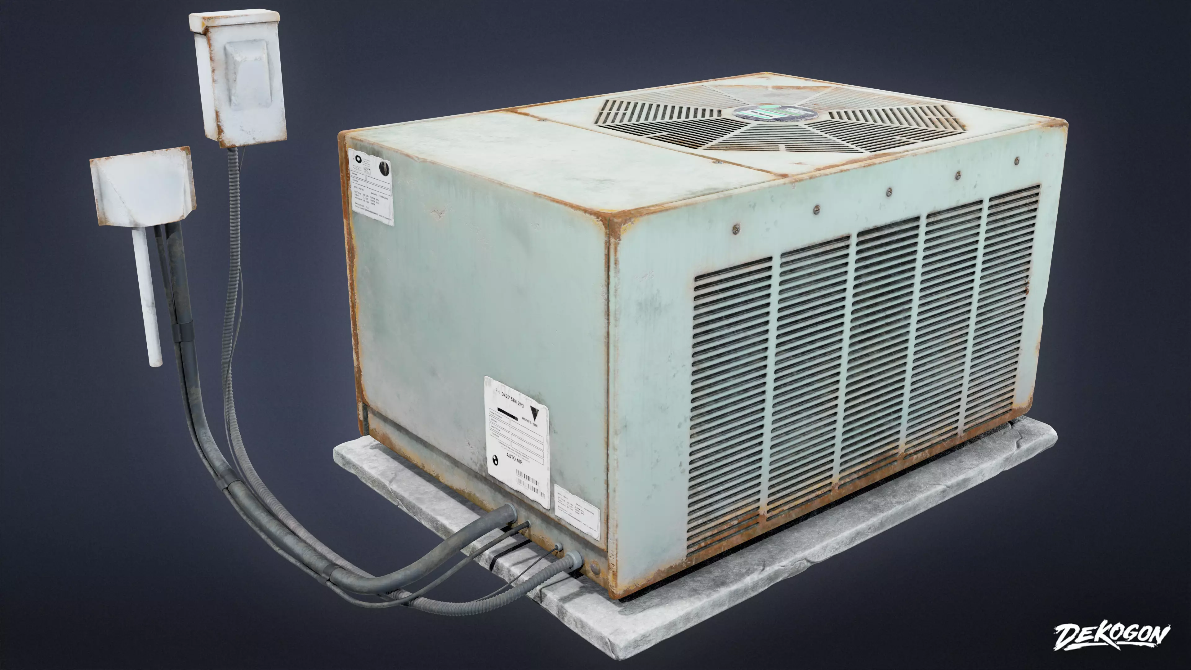 BUILDINGS - Air Conditioner 07 - LOW POLY AND NANITE Low-poly 3D model_0