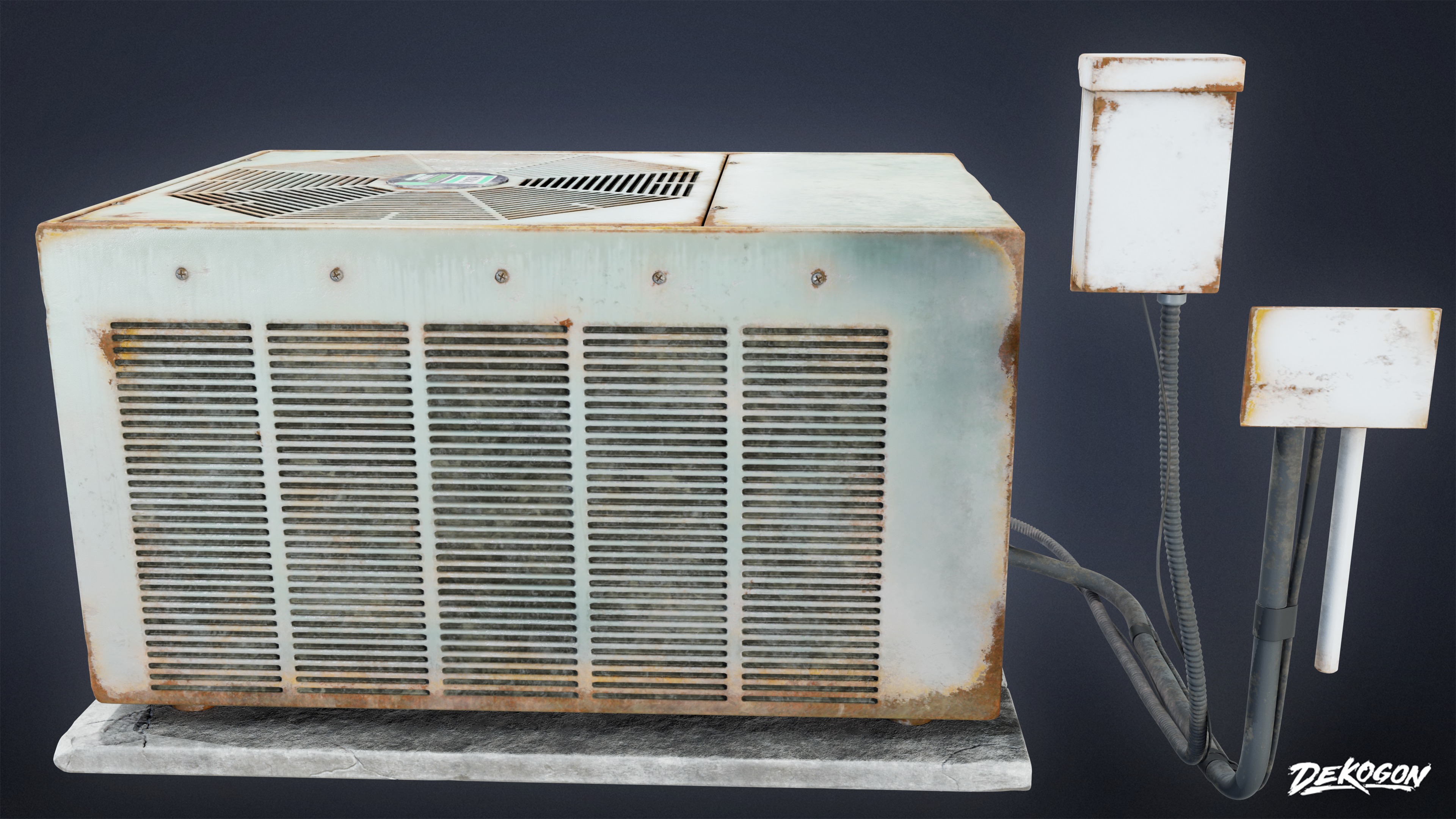 BUILDINGS - Air Conditioner 07 - LOW POLY AND NANITE Low-poly 3D model_3