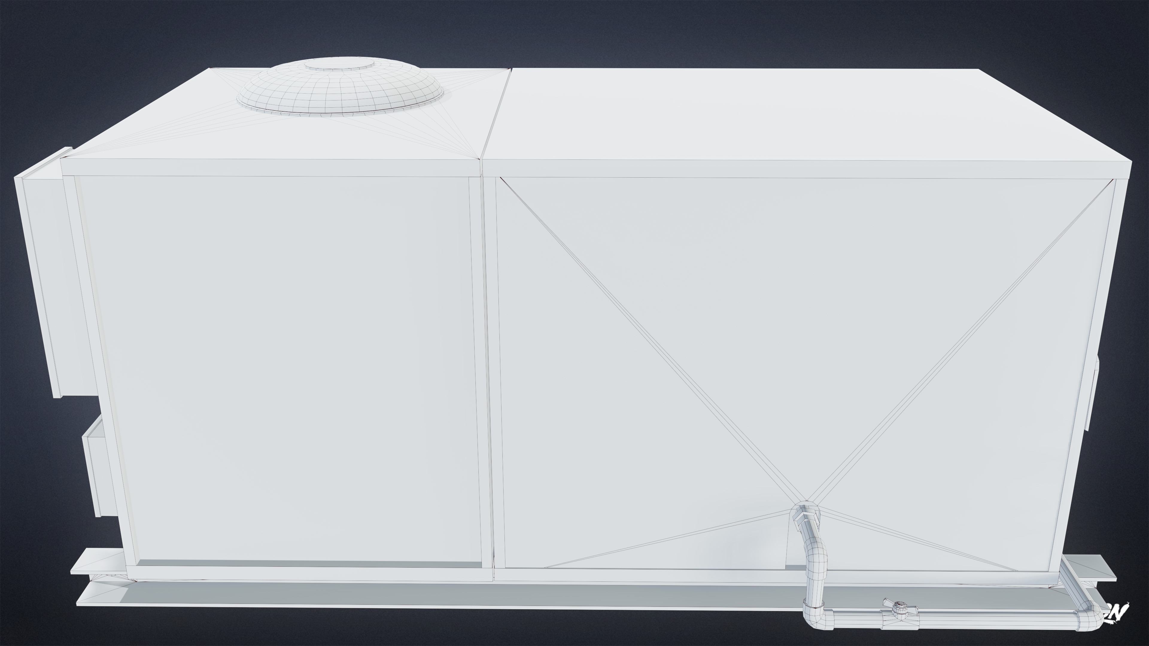 BUILDINGS - Air Conditioner 09 - LOW POLY AND NANITE Low-poly 3D model_9