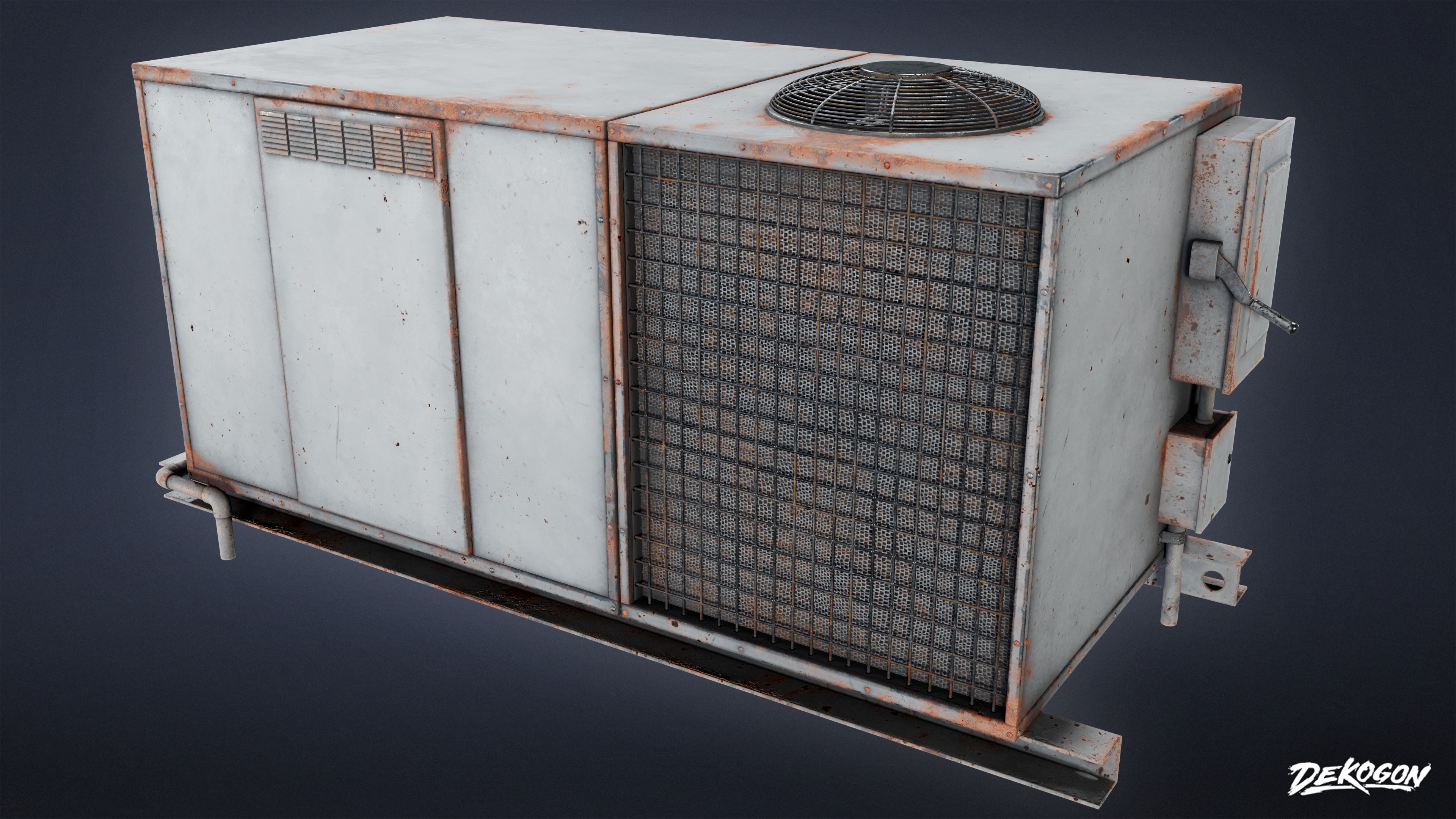 BUILDINGS - Air Conditioner 09 - LOW POLY AND NANITE Low-poly 3D model_1