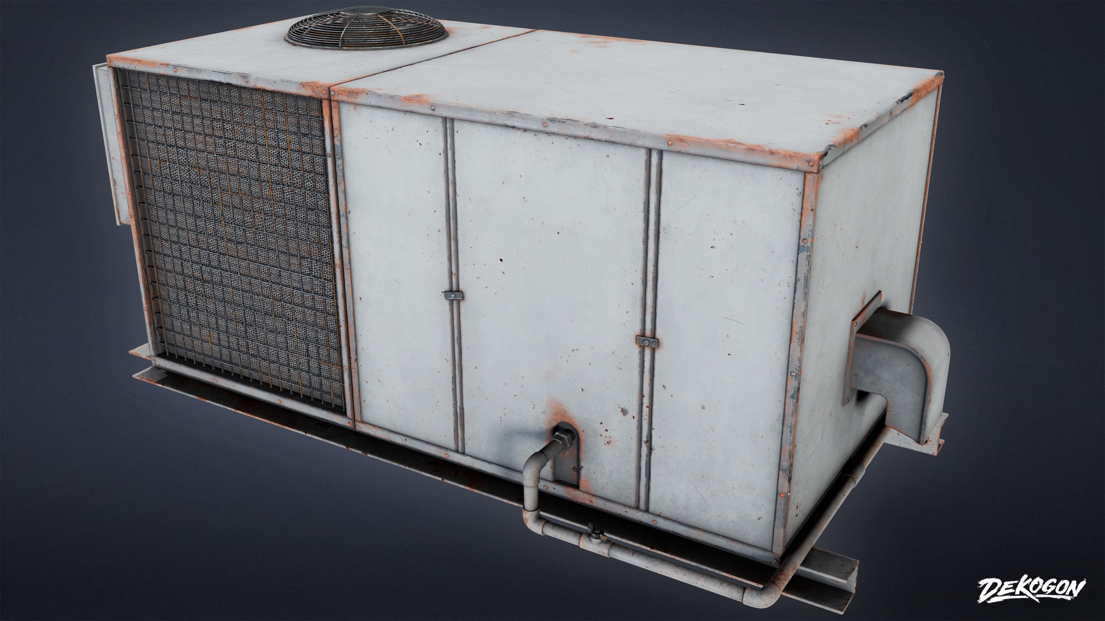 BUILDINGS - Air Conditioner 09 - LOW POLY AND NANITE Low-poly 3D model_3