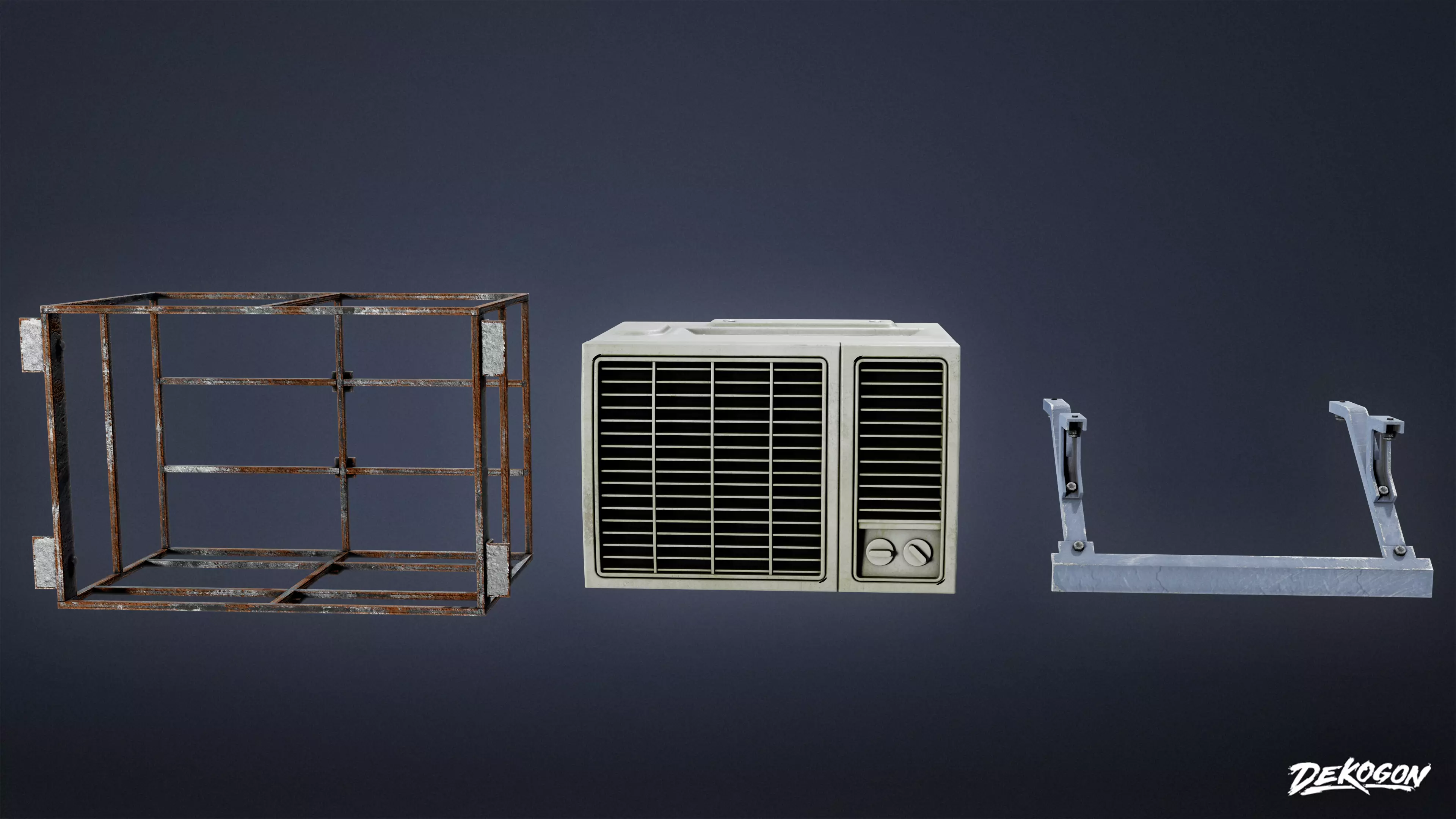 BUILDINGS - Air Conditioner 15 - LOW POLY AND NANITE Low-poly 3D model_0